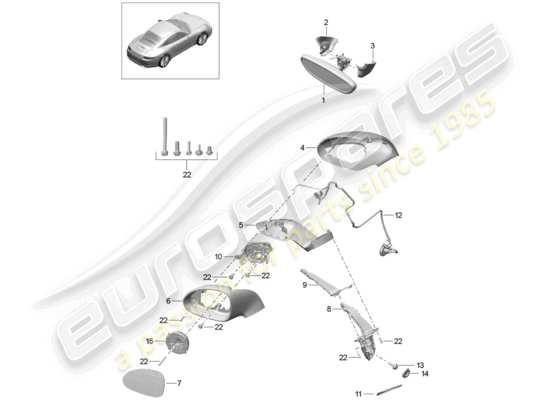 a part diagram from the Porsche 991 parts catalogue