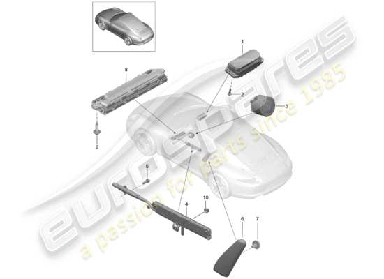 a part diagram from the Porsche 991 parts catalogue