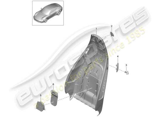 a part diagram from the Porsche 991 parts catalogue