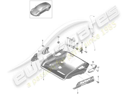 a part diagram from the Porsche 991 parts catalogue