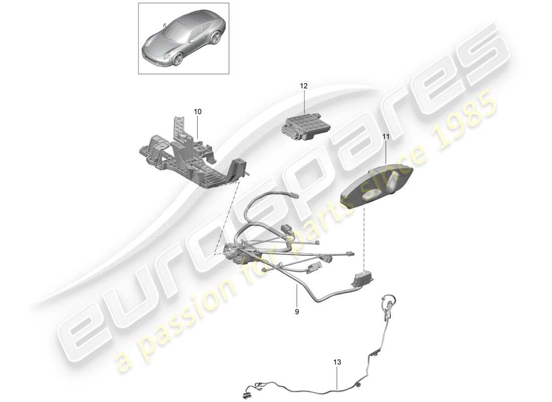 Porsche 991 (2016) harness Part Diagram