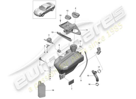 a part diagram from the Porsche 991 parts catalogue