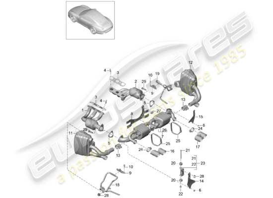 a part diagram from the Porsche 991 parts catalogue