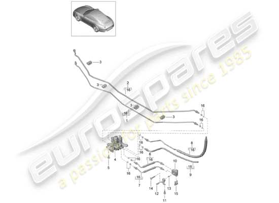 a part diagram from the Porsche 991 parts catalogue