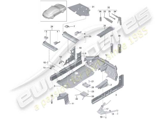 a part diagram from the Porsche 991 parts catalogue