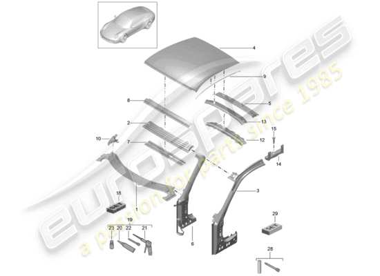 a part diagram from the Porsche 991 (2016) parts catalogue