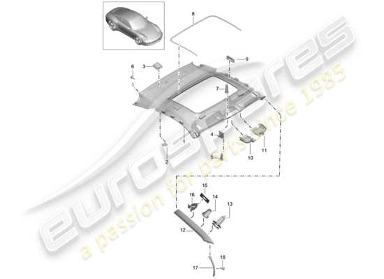 a part diagram from the Porsche 991 parts catalogue