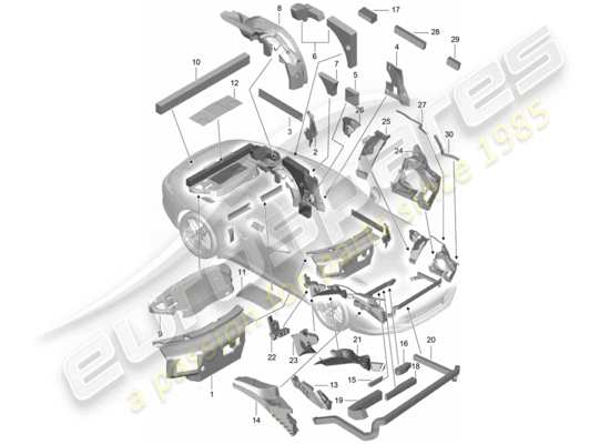 a part diagram from the Porsche 991 parts catalogue