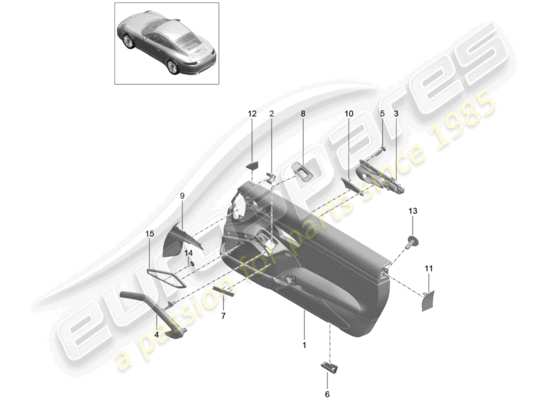 a part diagram from the Porsche 991 parts catalogue