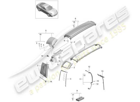 a part diagram from the Porsche 991 parts catalogue