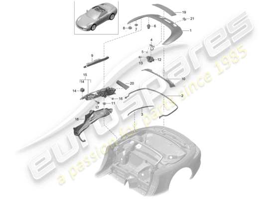 a part diagram from the Porsche 991 parts catalogue