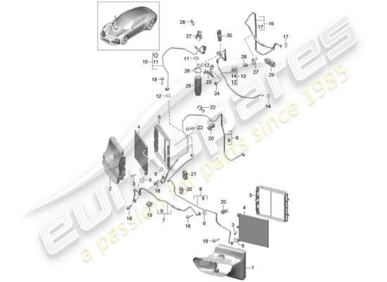 a part diagram from the Porsche 991 parts catalogue