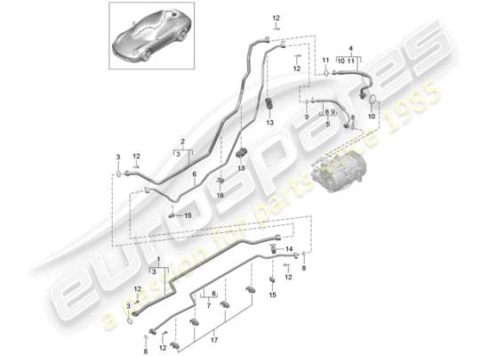 a part diagram from the Porsche 991 parts catalogue