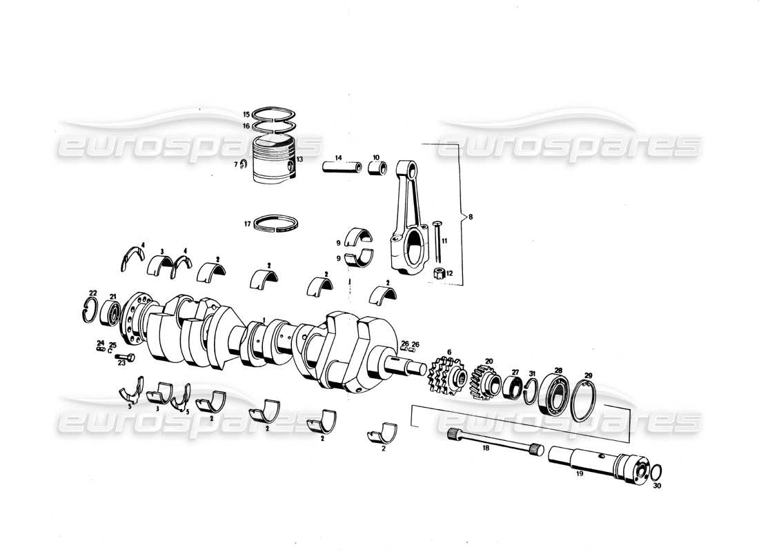 Maserati Bora moving parts Parts Diagram