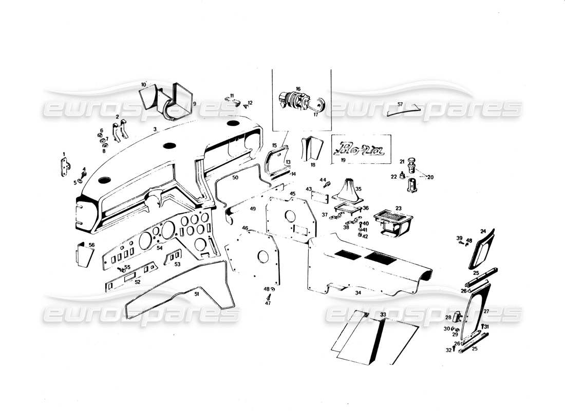 Maserati Bora Internal Upholstery Part Diagram