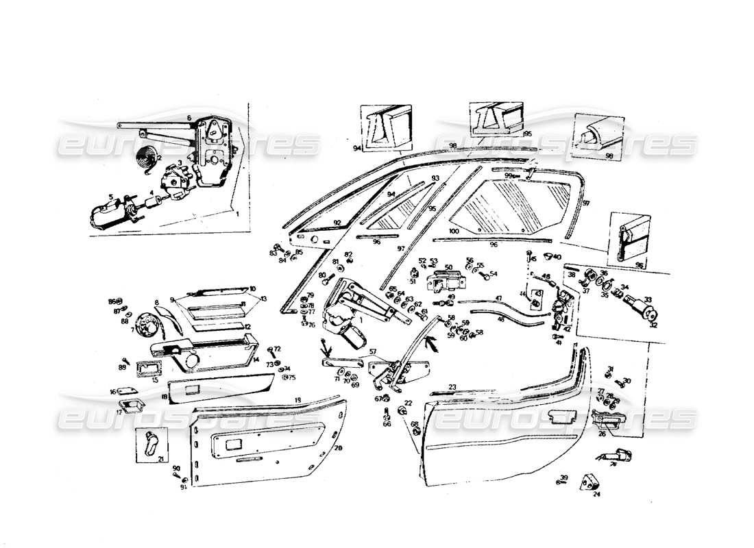 Maserati Bora Doors Part Diagram