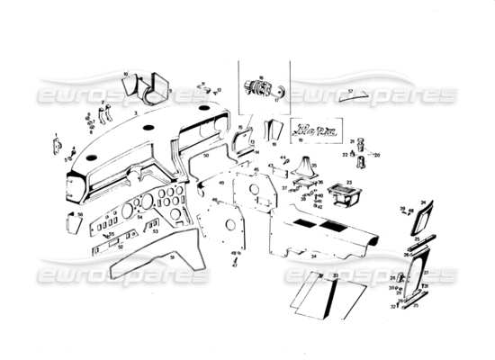 a part diagram from the Maserati Bora parts catalogue