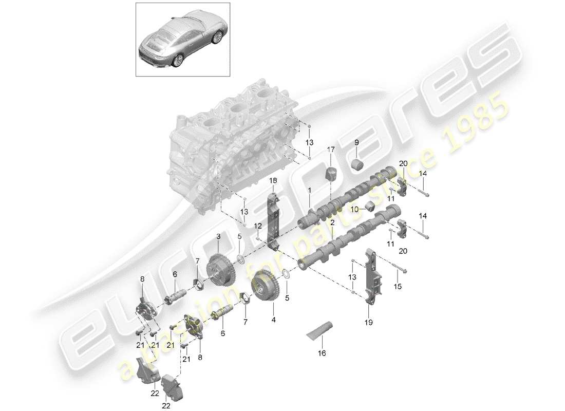 Porsche 991 Gen. 2 (2017) camshaft Part Diagram