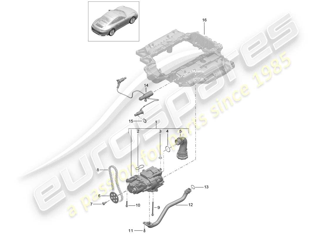 Porsche 991 Gen. 2 (2017) oil pump Part Diagram