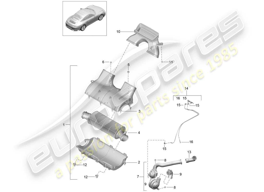 Porsche 991 Gen. 2 (2017) AIR CLEANER Part Diagram