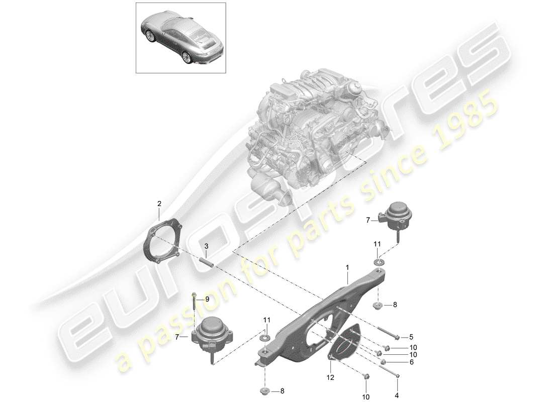 Porsche 991 Gen. 2 (2017) ENGINE LIFTING TACKLE Part Diagram