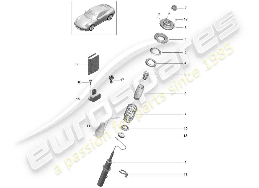 Porsche 991 Gen. 2 (2017) SUSPENSION Part Diagram