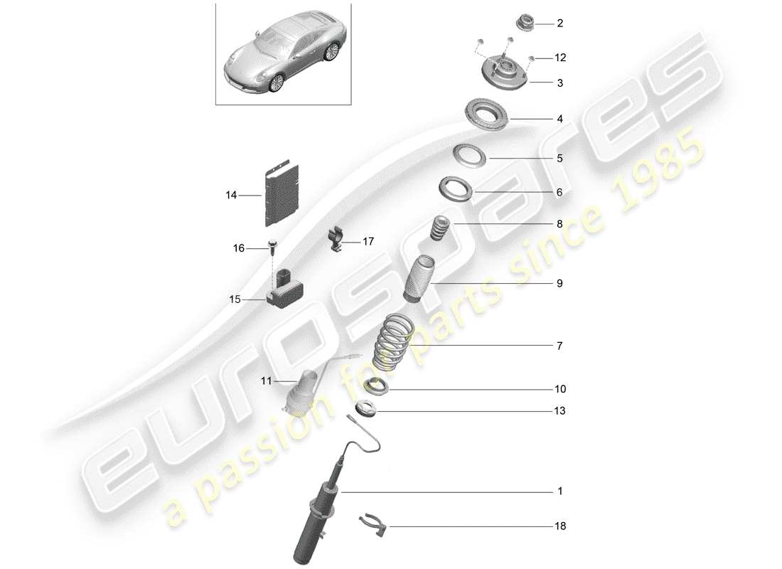 Porsche 991 Gen. 2 (2017) SUSPENSION Part Diagram