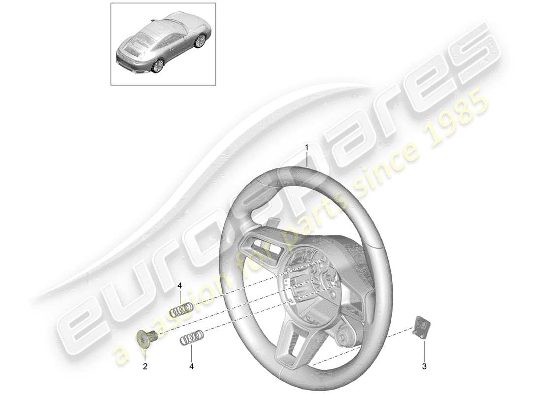 Porsche 991 Gen. 2 (2017) STEERING WHEEL Part Diagram