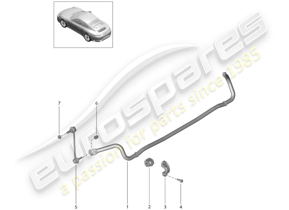 Porsche 991 Gen. 2 (2017) stabilizer Part Diagram