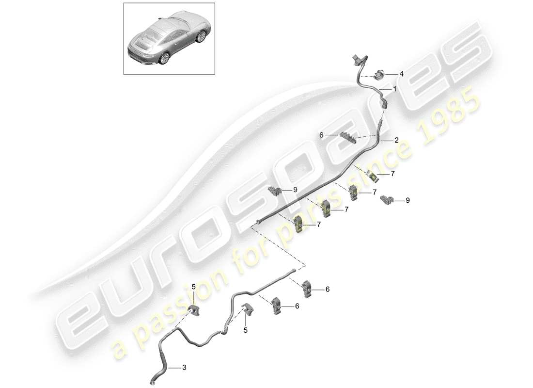 Porsche 991 Gen. 2 (2017) VACUUM LINE Part Diagram