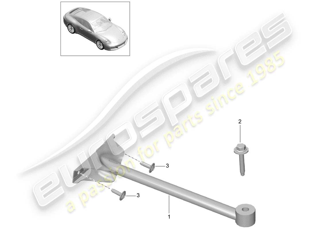 Porsche 991 Gen. 2 (2017) dome strut Part Diagram