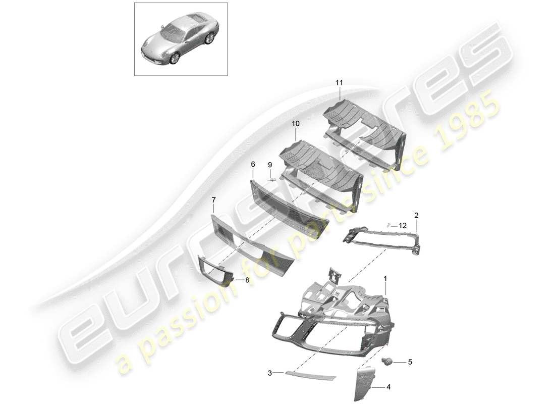 Porsche 991 Gen. 2 (2017) AIR DUCT Part Diagram