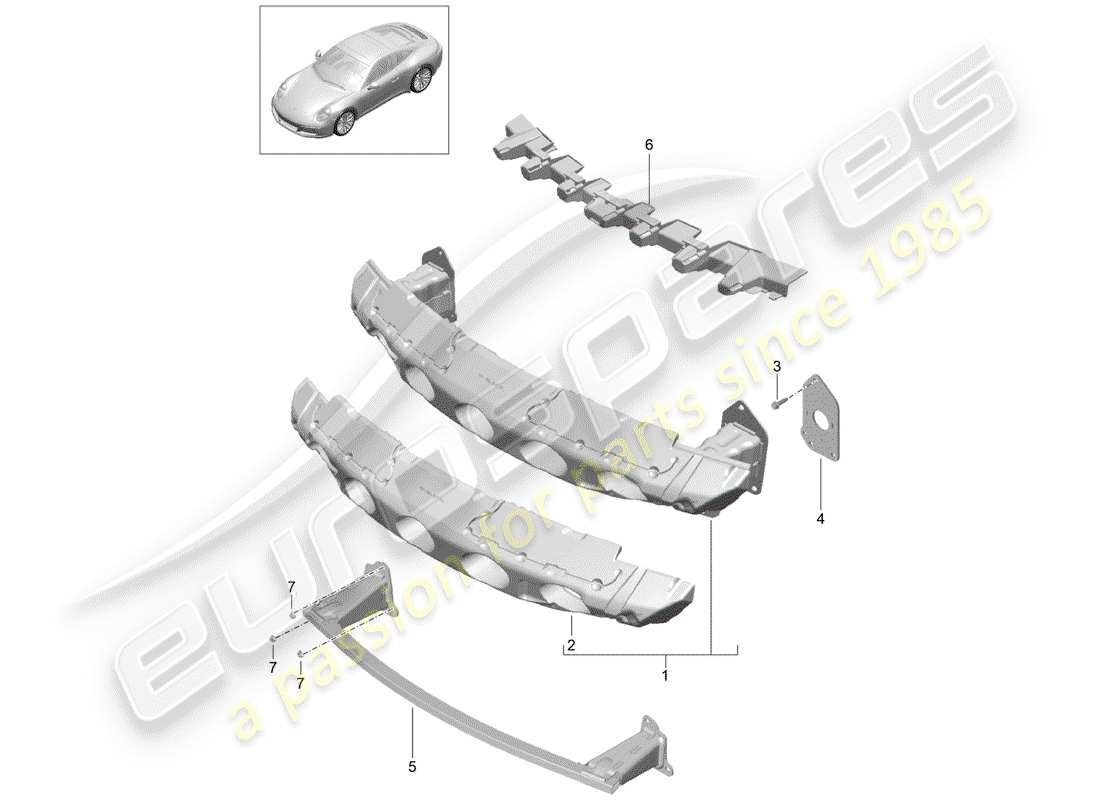 Porsche 991 Gen. 2 (2017) BUMPER BRACKET Part Diagram