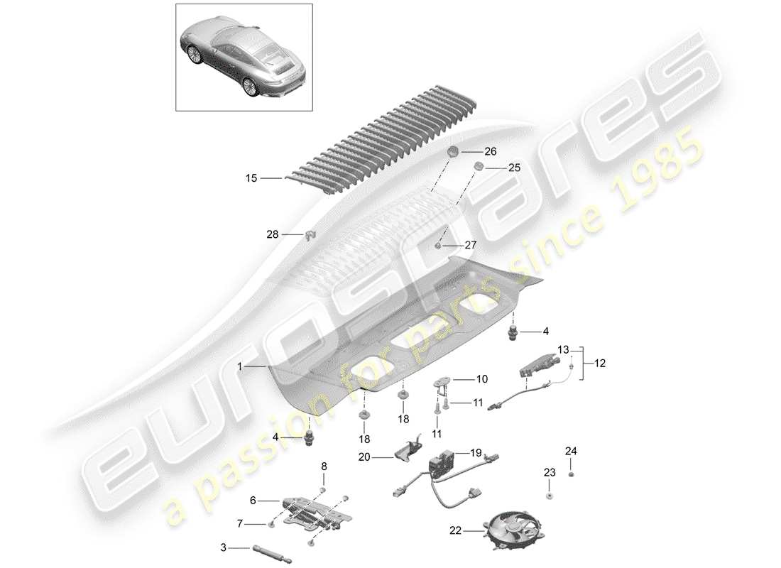 Porsche 991 Gen. 2 (2017) COVER Part Diagram