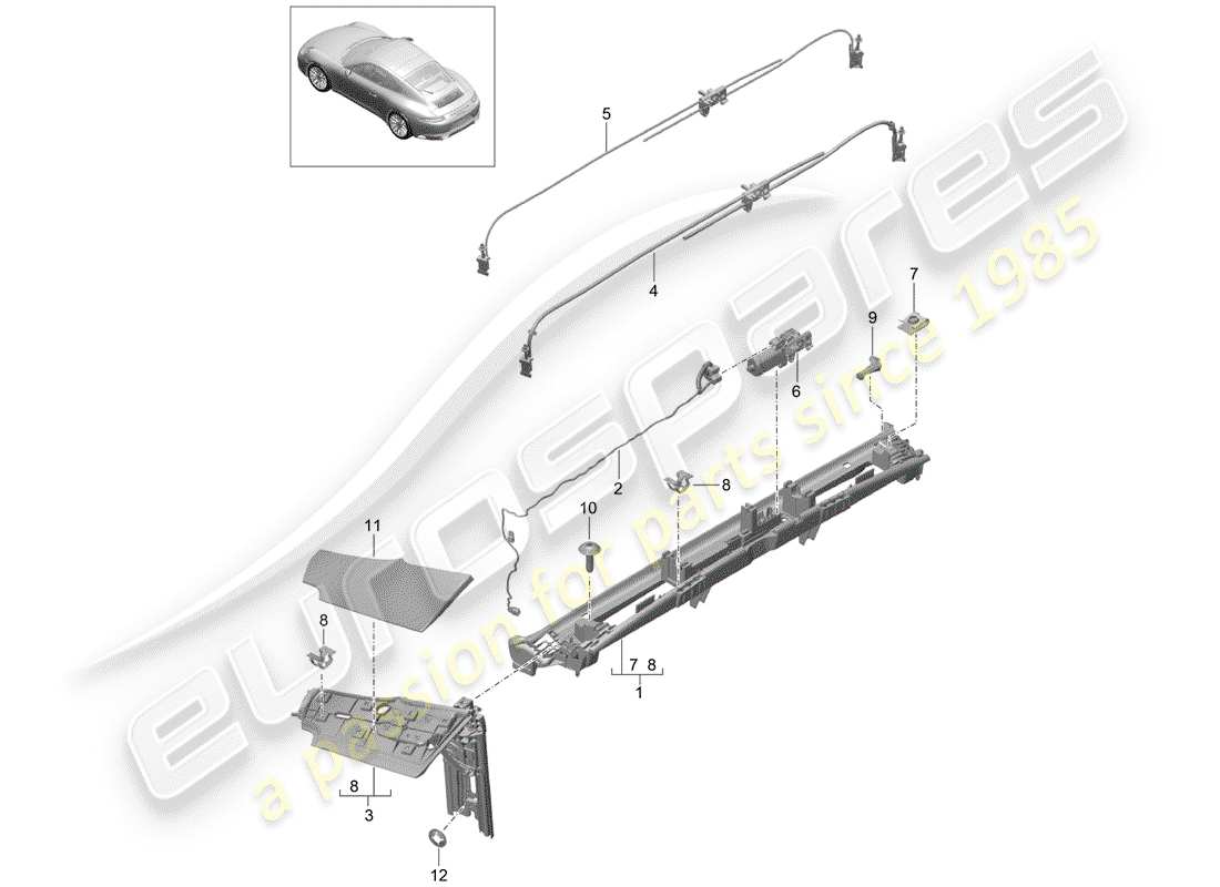 Porsche 991 Gen. 2 (2017) flap Part Diagram