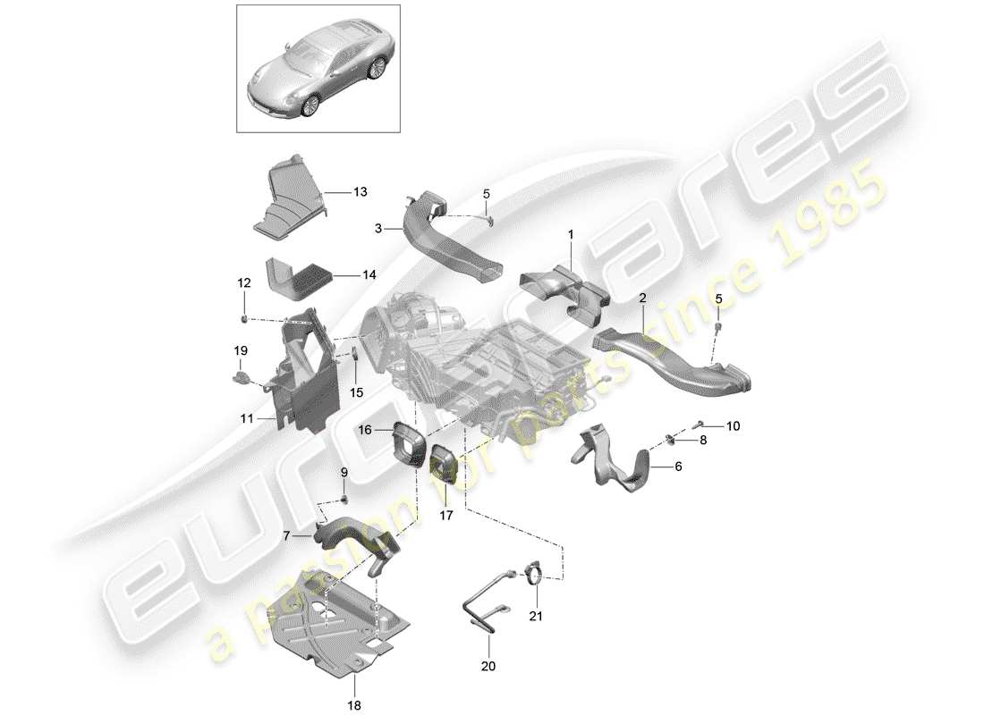 Porsche 991 Gen. 2 (2017) AIR DUCT Part Diagram