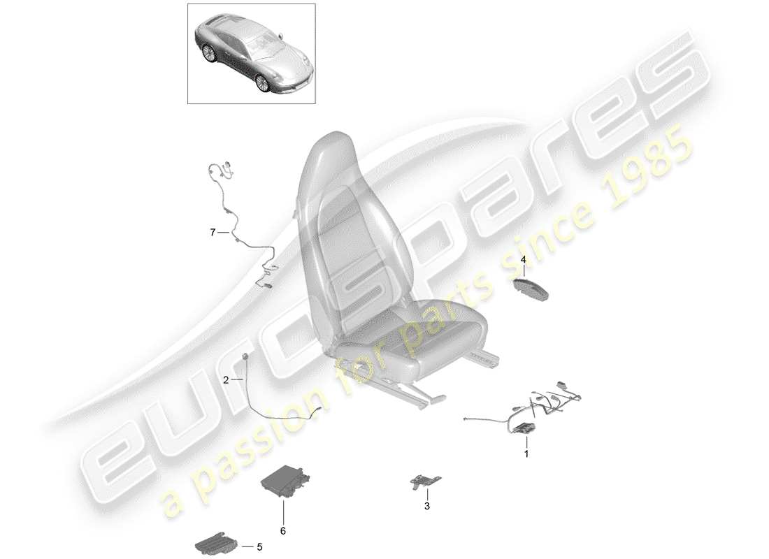 Porsche 991 Gen. 2 (2017) wiring harnesses Part Diagram