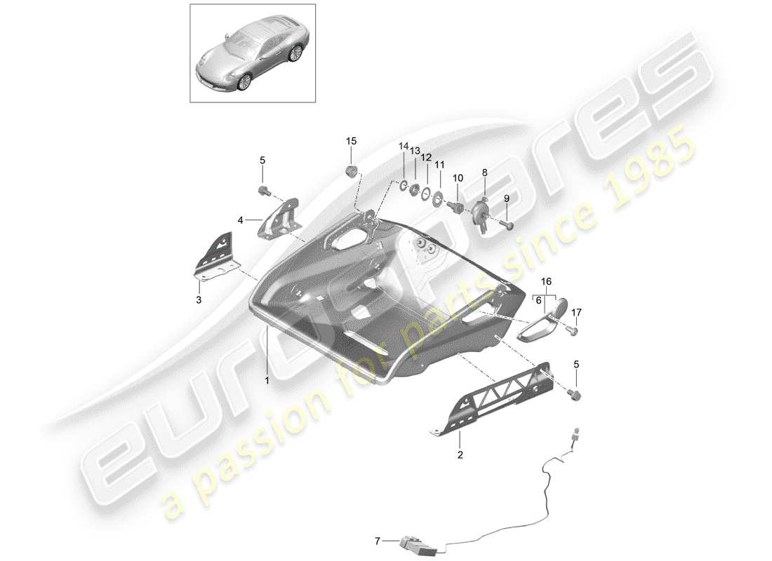 Porsche 991 Gen. 2 (2017) SEAT Part Diagram