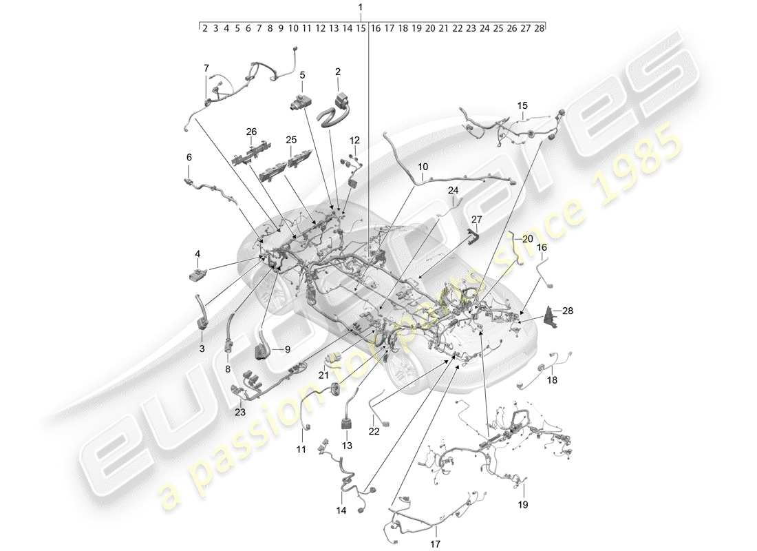 Porsche 991 Gen. 2 (2017) wiring harnesses Part Diagram