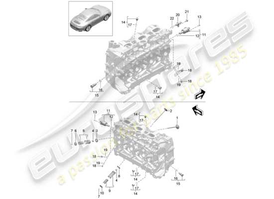 a part diagram from the Porsche 991 Gen. 2 parts catalogue