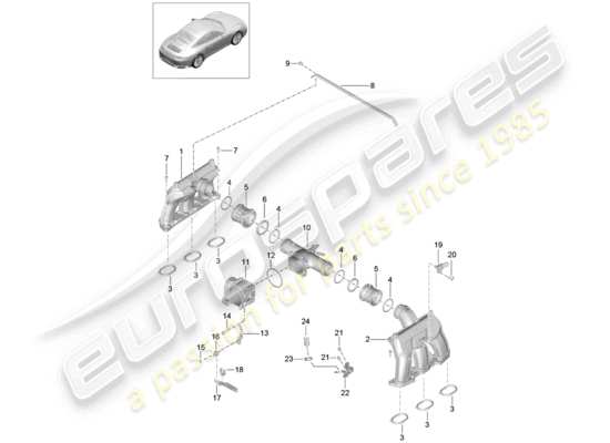 a part diagram from the Porsche 991 Gen. 2 (2017) parts catalogue