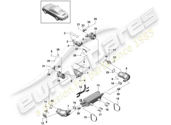 a part diagram from the Porsche 991 Gen. 2 parts catalogue