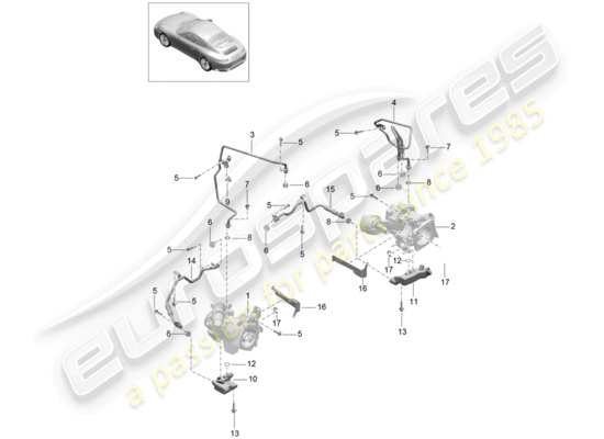 a part diagram from the Porsche 991 Gen. 2 parts catalogue