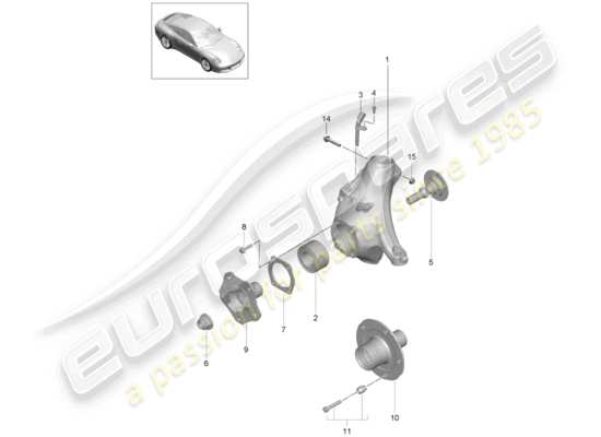 a part diagram from the Porsche 991 Gen. 2 parts catalogue