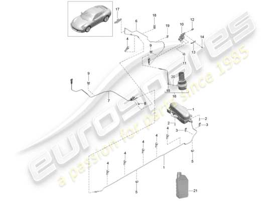 a part diagram from the Porsche 991 Gen. 2 parts catalogue