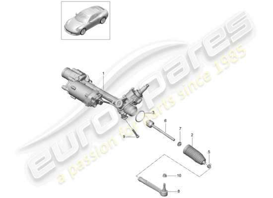 a part diagram from the Porsche 991 Gen. 2 parts catalogue