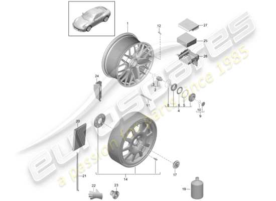 a part diagram from the Porsche 991 Gen. 2 parts catalogue