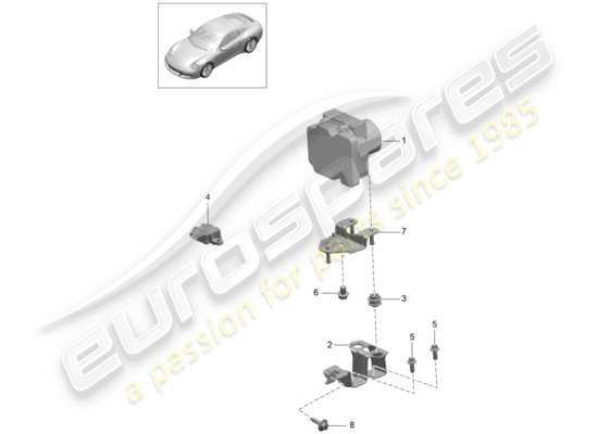 a part diagram from the Porsche 991 Gen. 2 parts catalogue