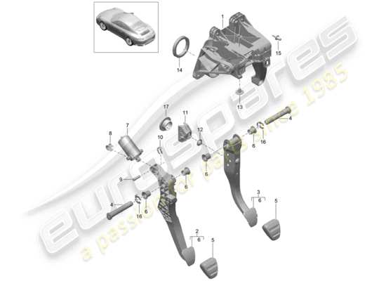 a part diagram from the Porsche 991 Gen. 2 parts catalogue