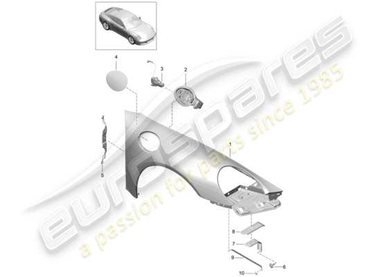 a part diagram from the Porsche 991 Gen. 2 parts catalogue